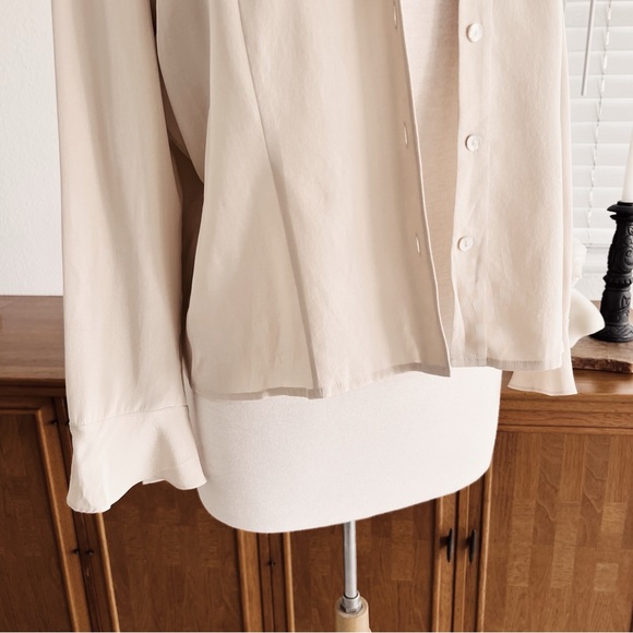 100% SILK BUTTON DOWN VINTAGE TOP #0352 - Picture 6 of 9